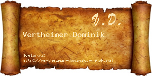 Vertheimer Dominik névjegykártya